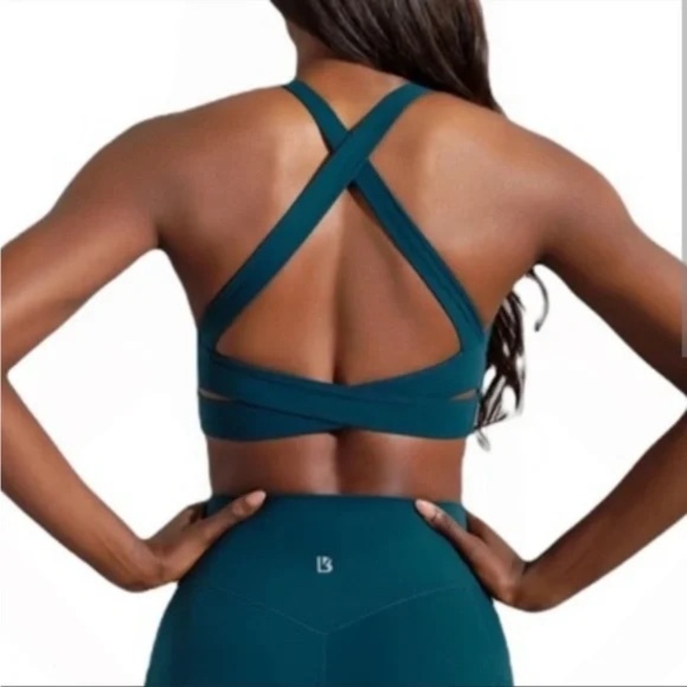 Buffbunny Alpha Sports Bra Secret Garden Collection in Dark Teal Size Medium M